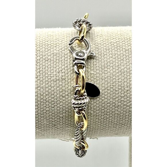 Phillip Gavriel STERLING SILVER & 18K GOLD VICTORIAN LINK BRACELET - Picture 4 of 7